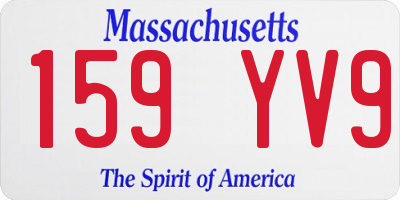 MA license plate 159YV9