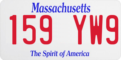 MA license plate 159YW9