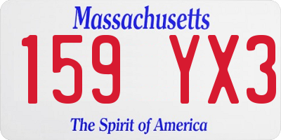 MA license plate 159YX3