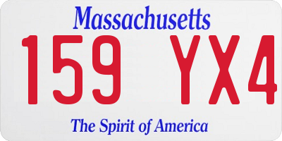 MA license plate 159YX4