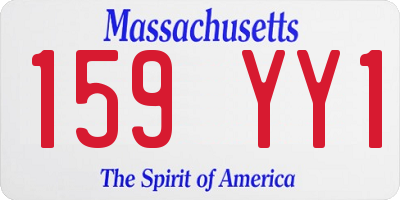 MA license plate 159YY1