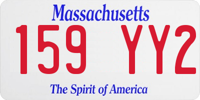 MA license plate 159YY2