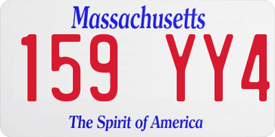 MA license plate 159YY4