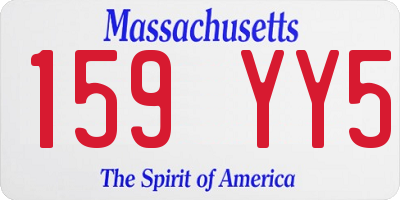 MA license plate 159YY5