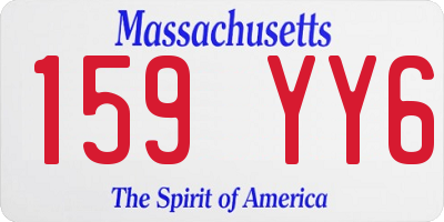 MA license plate 159YY6