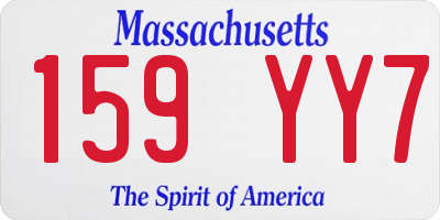 MA license plate 159YY7