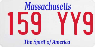 MA license plate 159YY9