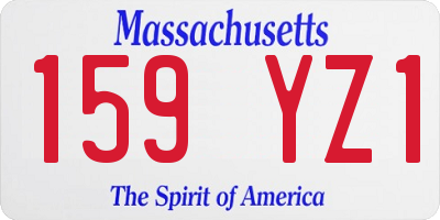 MA license plate 159YZ1