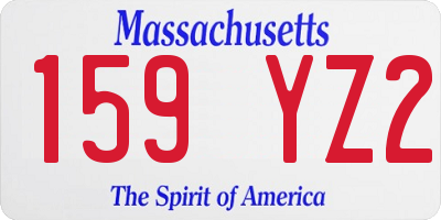 MA license plate 159YZ2