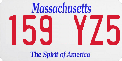 MA license plate 159YZ5
