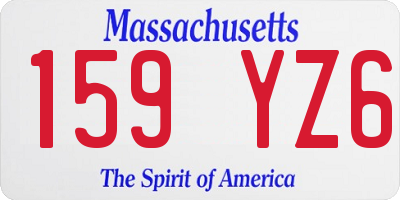 MA license plate 159YZ6