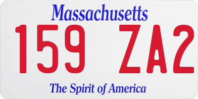 MA license plate 159ZA2