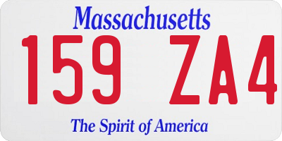 MA license plate 159ZA4