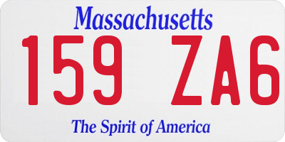 MA license plate 159ZA6