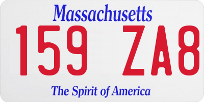 MA license plate 159ZA8