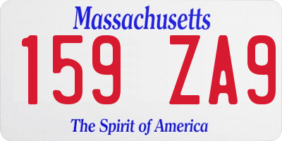 MA license plate 159ZA9