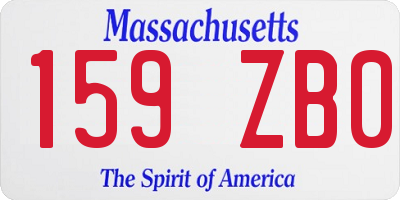 MA license plate 159ZB0