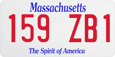 MA license plate 159ZB1