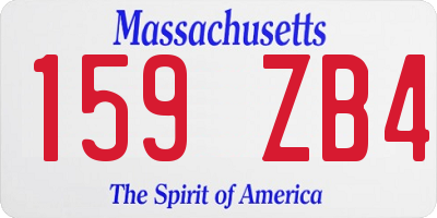 MA license plate 159ZB4