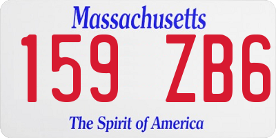 MA license plate 159ZB6