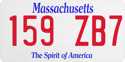 MA license plate 159ZB7