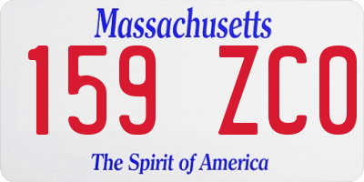 MA license plate 159ZC0