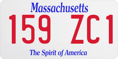 MA license plate 159ZC1