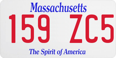 MA license plate 159ZC5