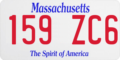 MA license plate 159ZC6