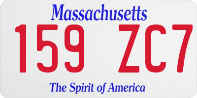 MA license plate 159ZC7