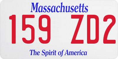 MA license plate 159ZD2