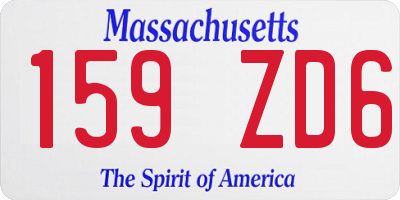 MA license plate 159ZD6