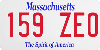 MA license plate 159ZE0