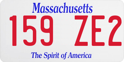 MA license plate 159ZE2