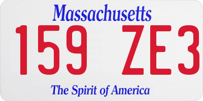MA license plate 159ZE3