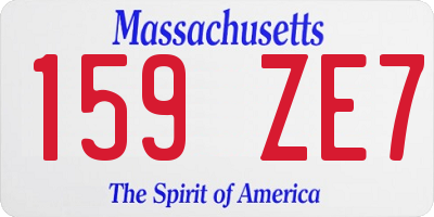 MA license plate 159ZE7