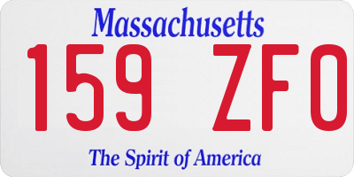 MA license plate 159ZF0