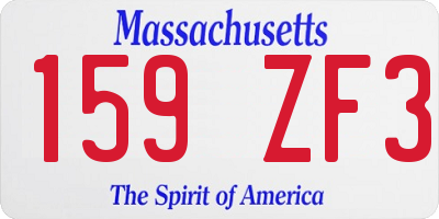 MA license plate 159ZF3