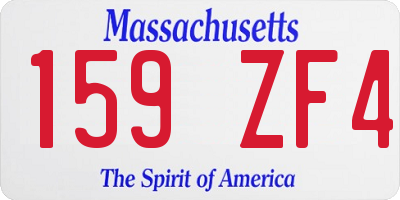 MA license plate 159ZF4
