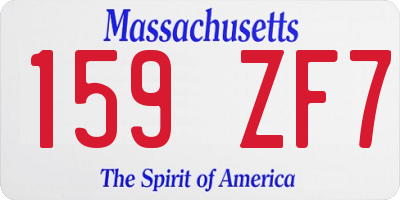 MA license plate 159ZF7