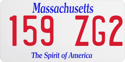 MA license plate 159ZG2