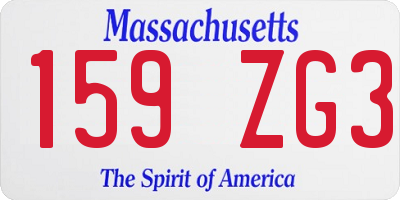 MA license plate 159ZG3