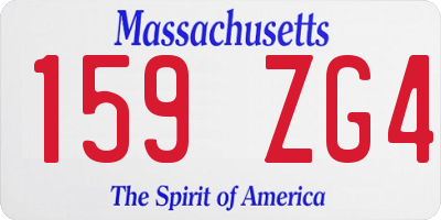 MA license plate 159ZG4