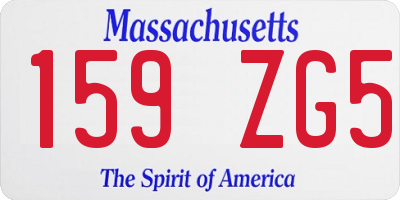 MA license plate 159ZG5
