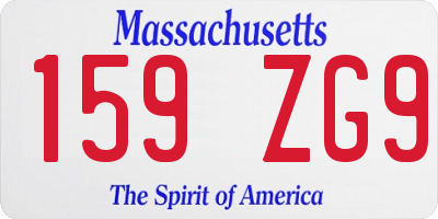 MA license plate 159ZG9