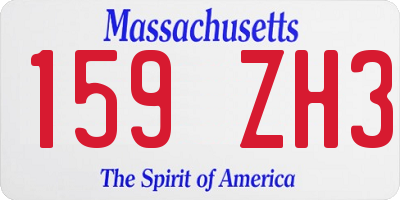 MA license plate 159ZH3