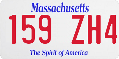 MA license plate 159ZH4