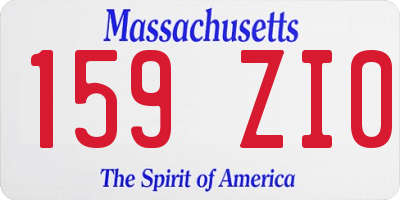 MA license plate 159ZI0