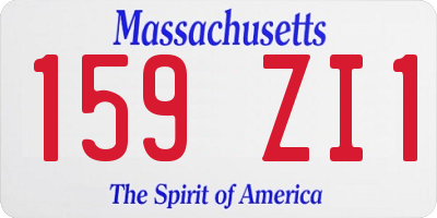 MA license plate 159ZI1