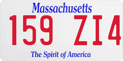 MA license plate 159ZI4